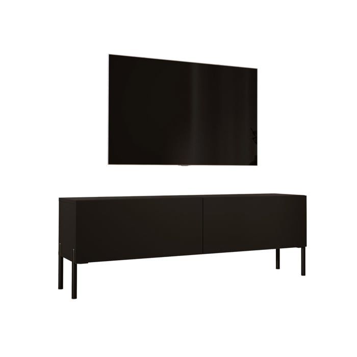 Móvel tv moderno - preto - 140x52x32 cm