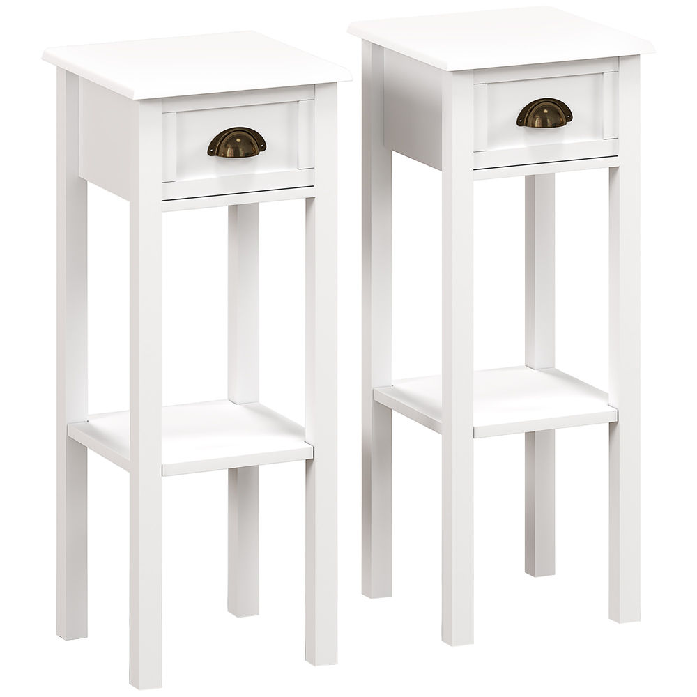 Mesas auxiliare 30x30x75 cm mdf color blanco Homcom, casa - mesas