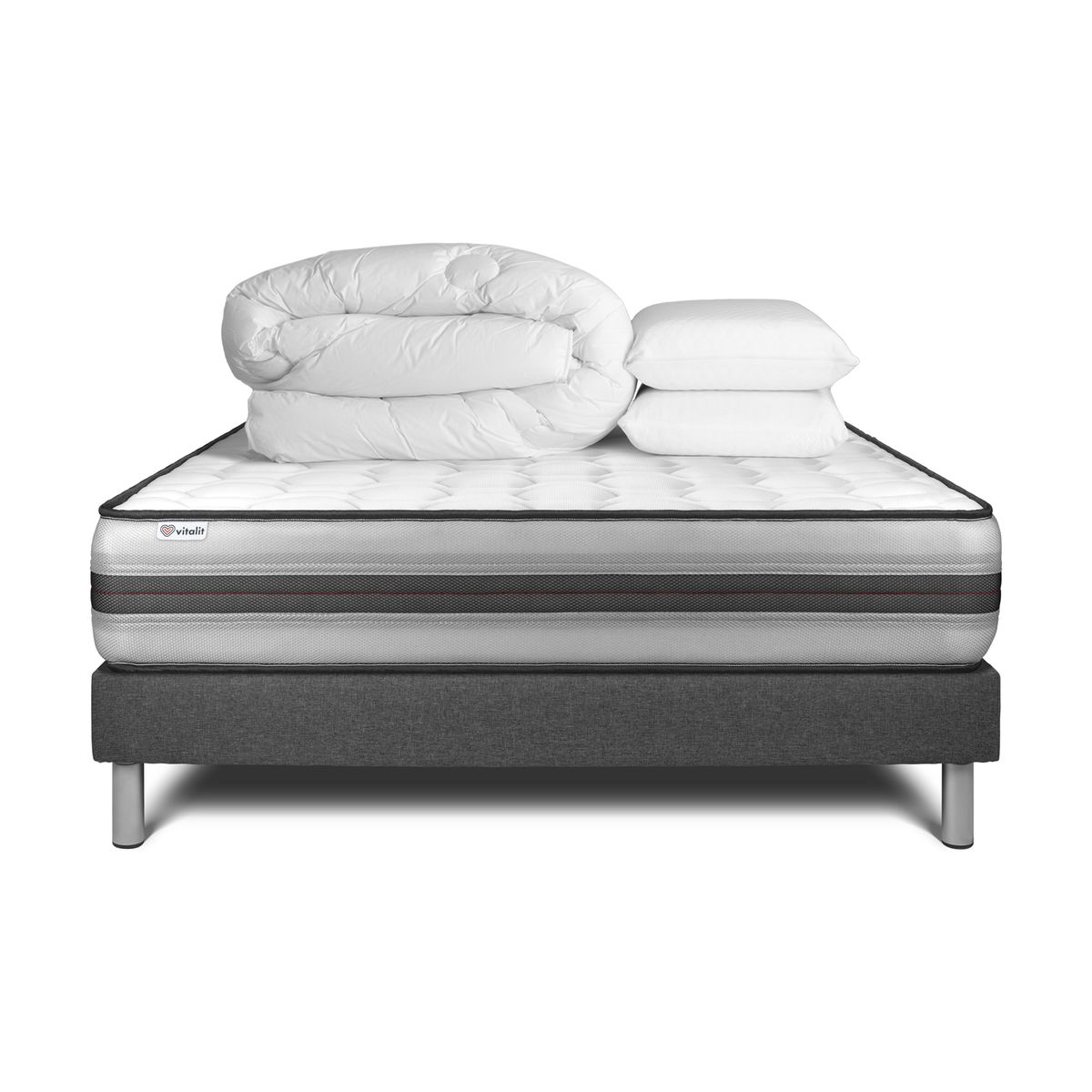 Conjunto completo de cama - colchão 140x200 cm + estrado de molas com ripas