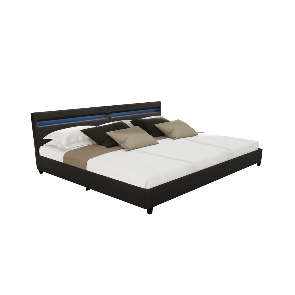 Cama familiar con cajones - 270 x 200 cm con colchón negro