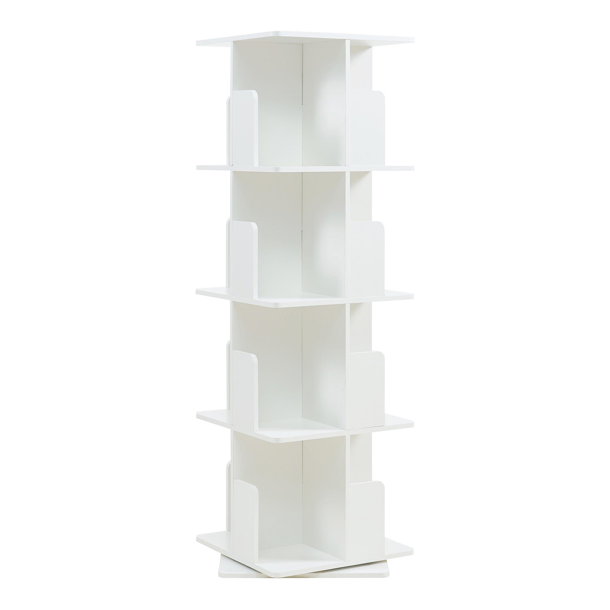 Estante giratória talöpintaa 4 níveis mdf 129x40x40 cm branco [en.casa]