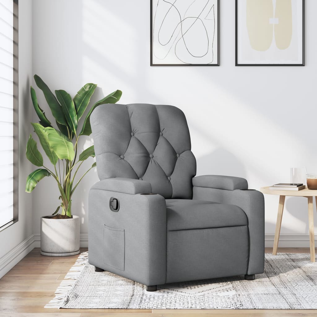 Poltrona reclinável tecido cinzento-claro ewg6041