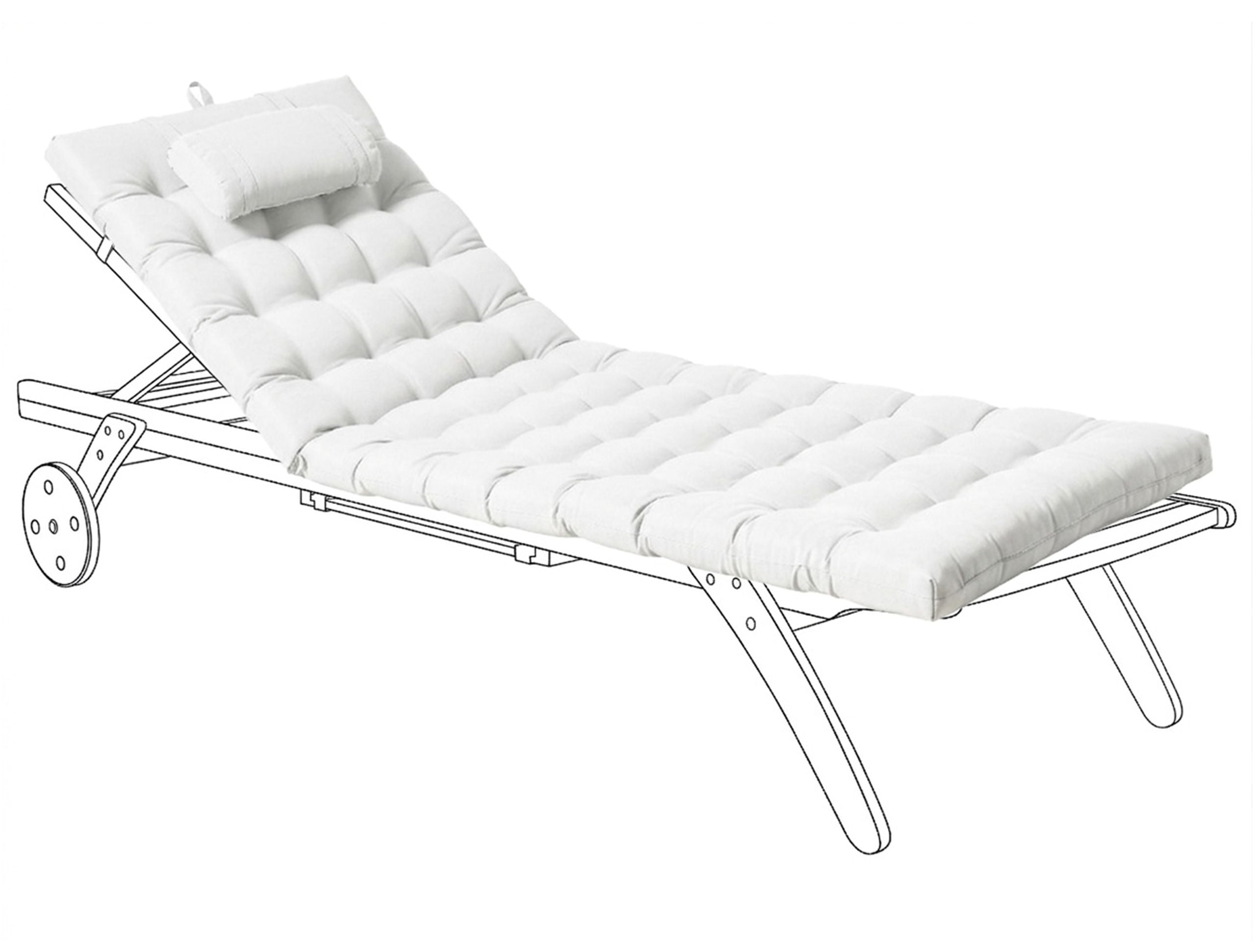 Almofada para espreguiçadeira cesana premium 192 x 56 cm branco creme