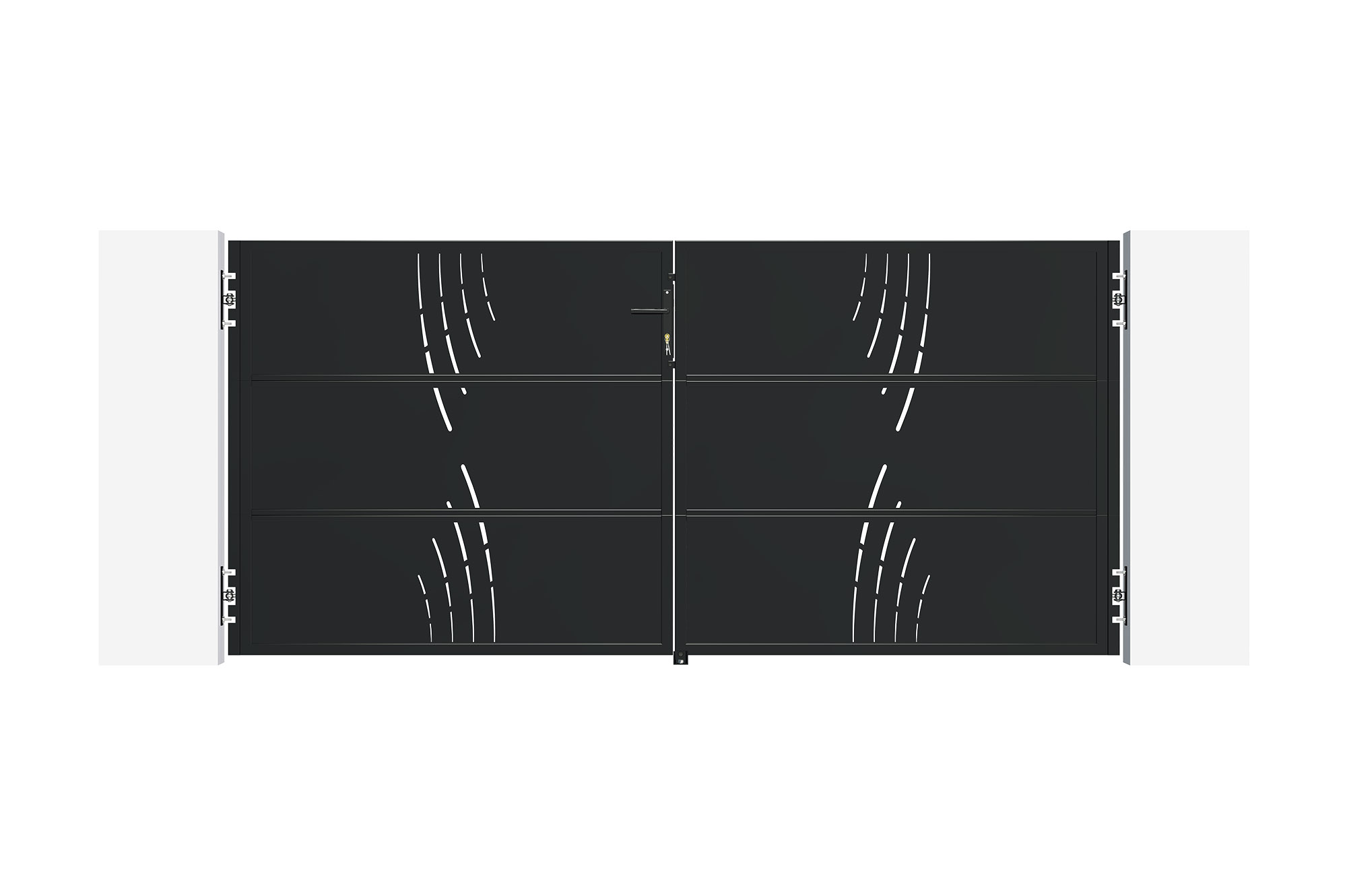 Portão nali arlberg aço preto 3m alt.160cm + motor ranger