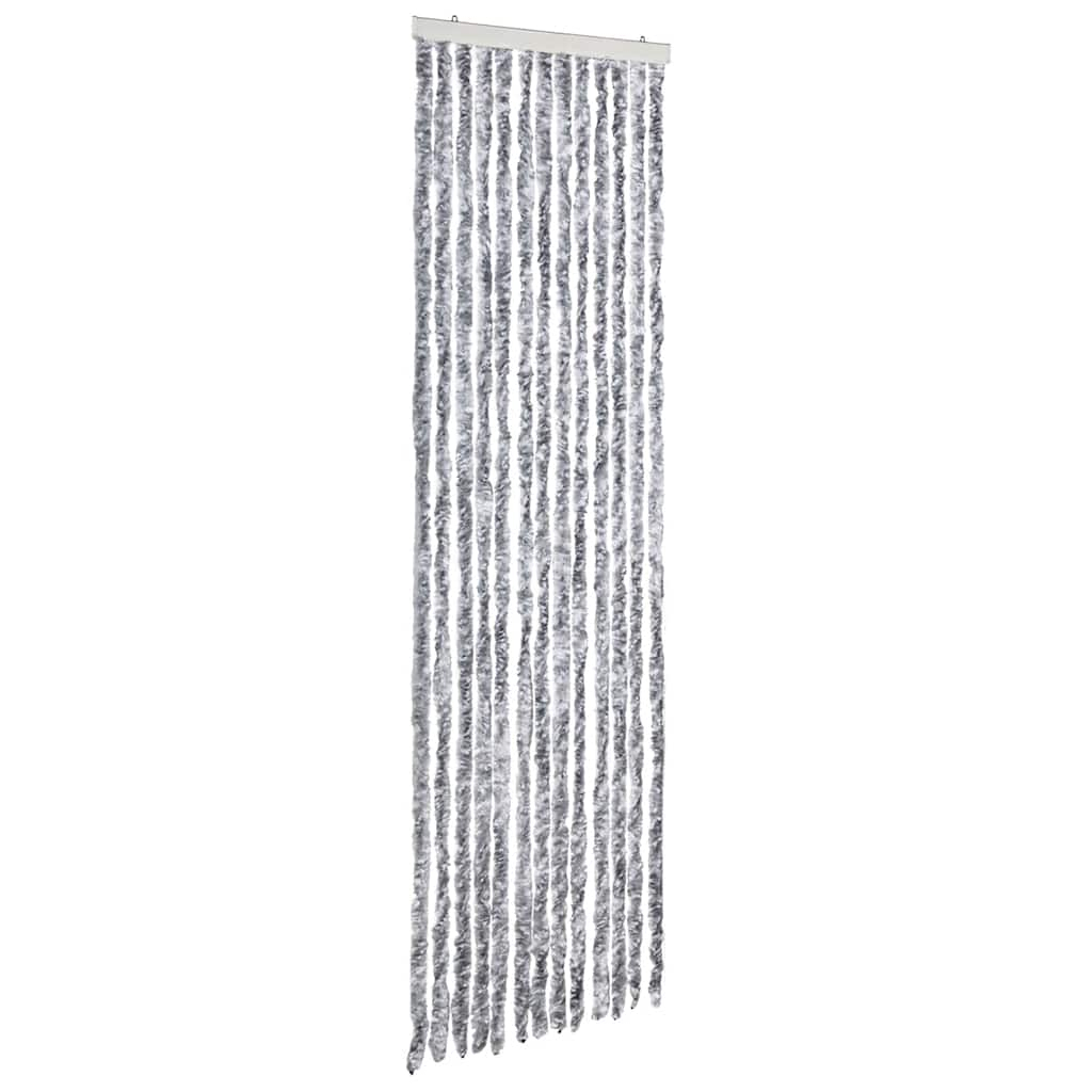 Cortina anti-insetos 56x185 cm chenille branco e cinzento