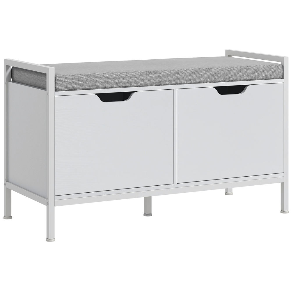 Banco sapateira 84x35x50 cm color blanco Homcom