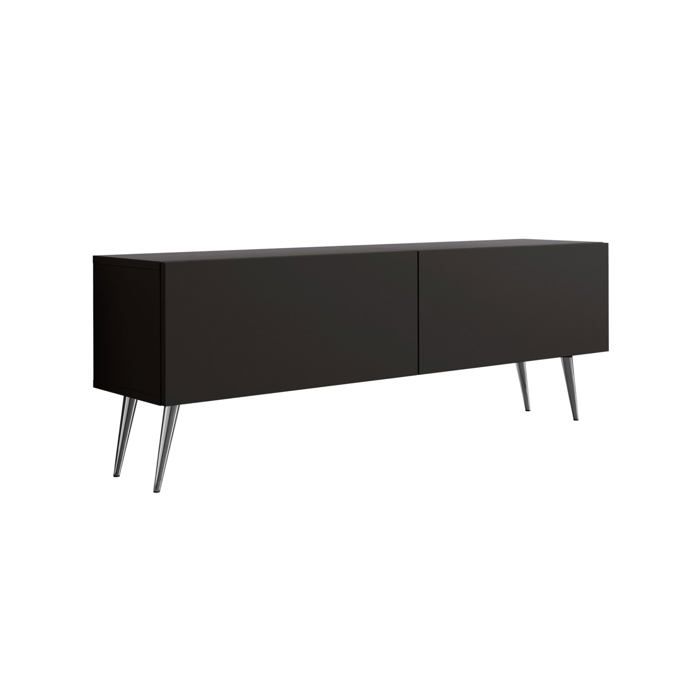 Móvel tv moderno - preto mate - 140 x 32 x 52 cm