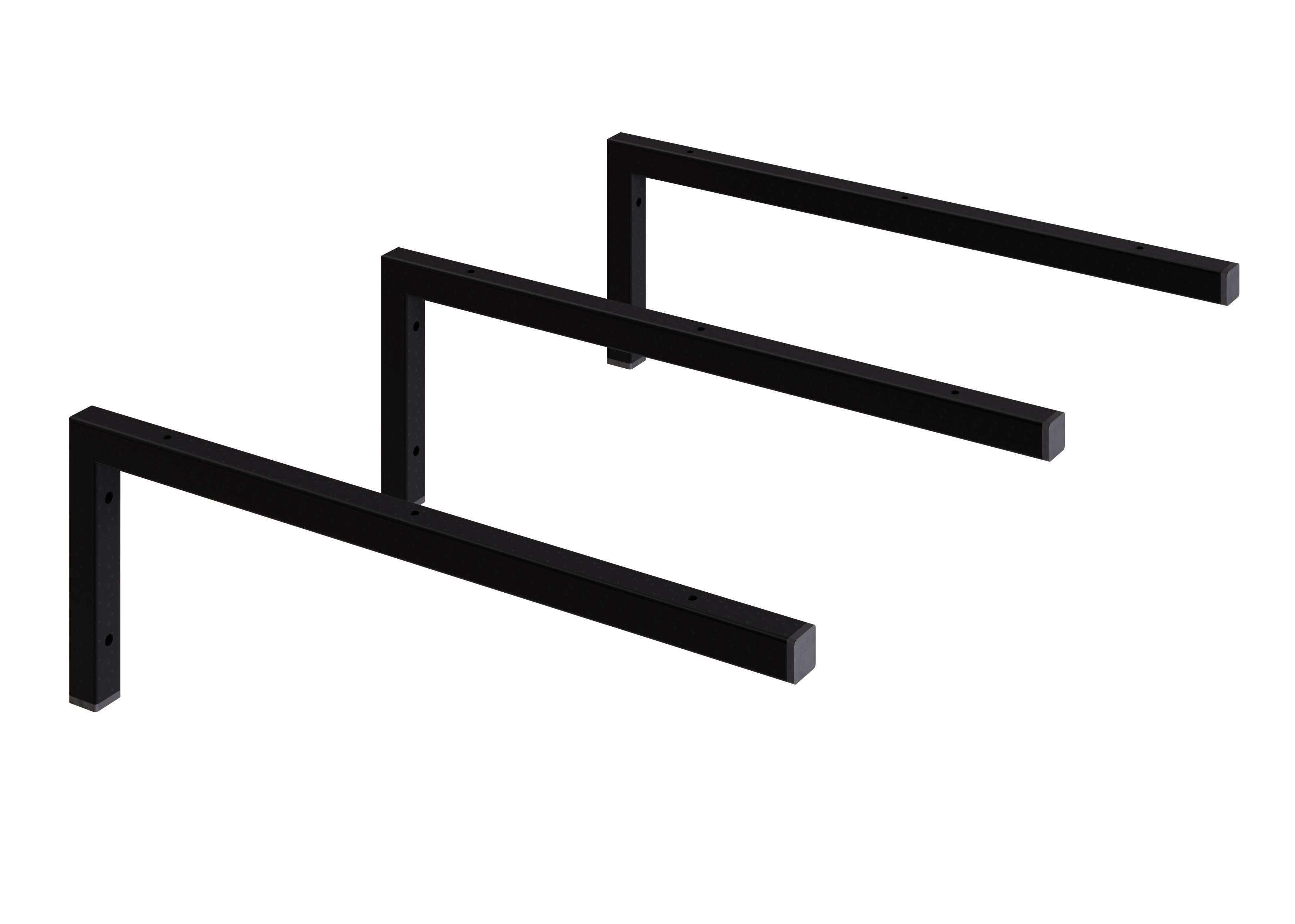 Conjunto de 3 suportes de fixaçãos preto mate para tampo de lavatório