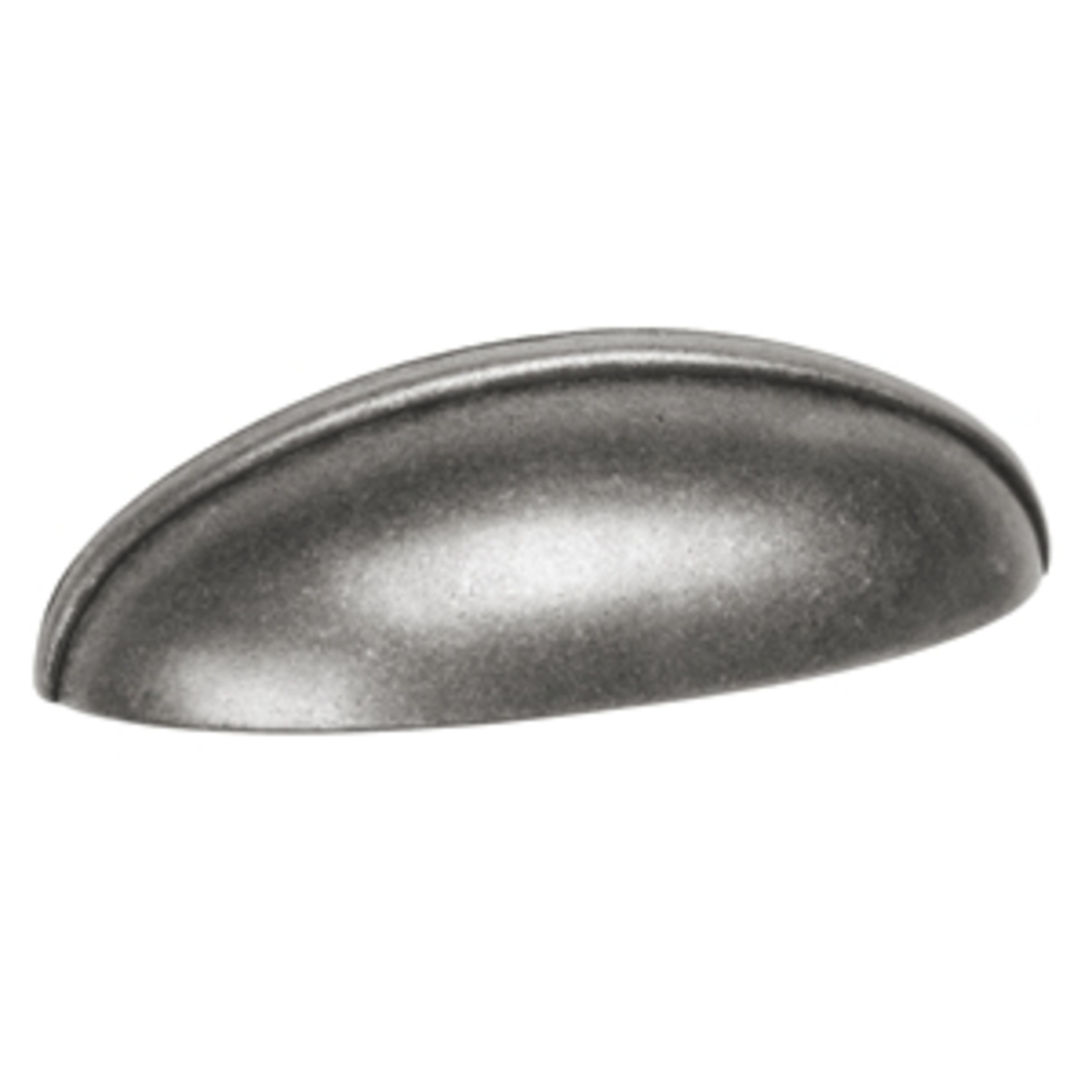 Puxador de copo 64mm prata envelhecida, lote de 24