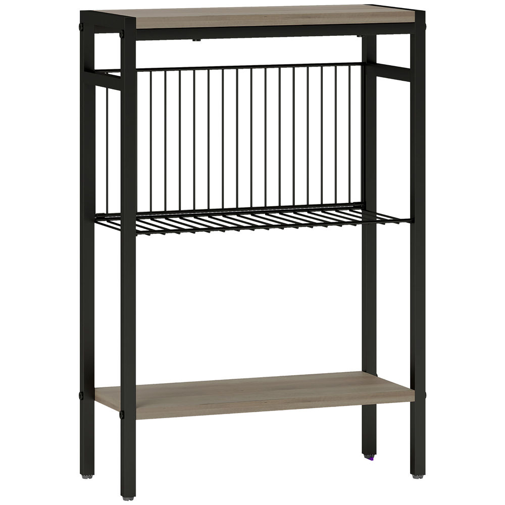 Mesa lateral 43x18x62,5 cm color gris Homcom, casa - mesas