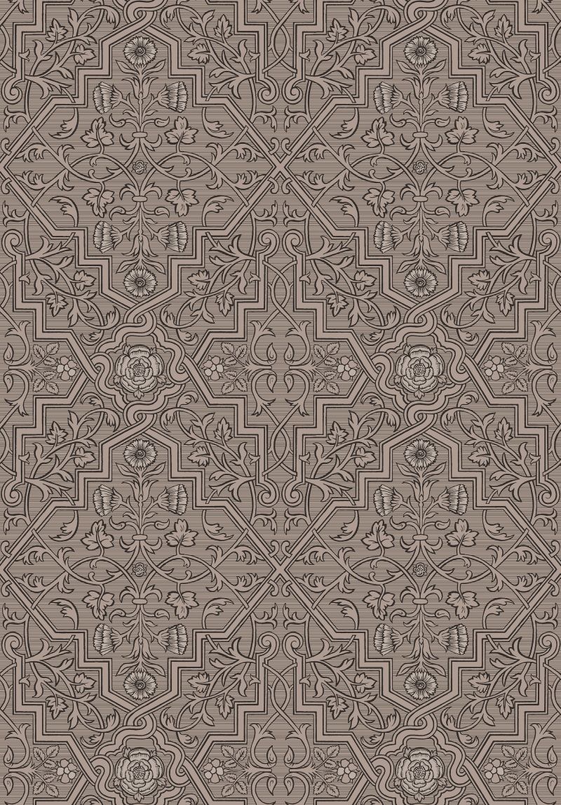 Borastapeter papel de parede flores vintage castanho escuro