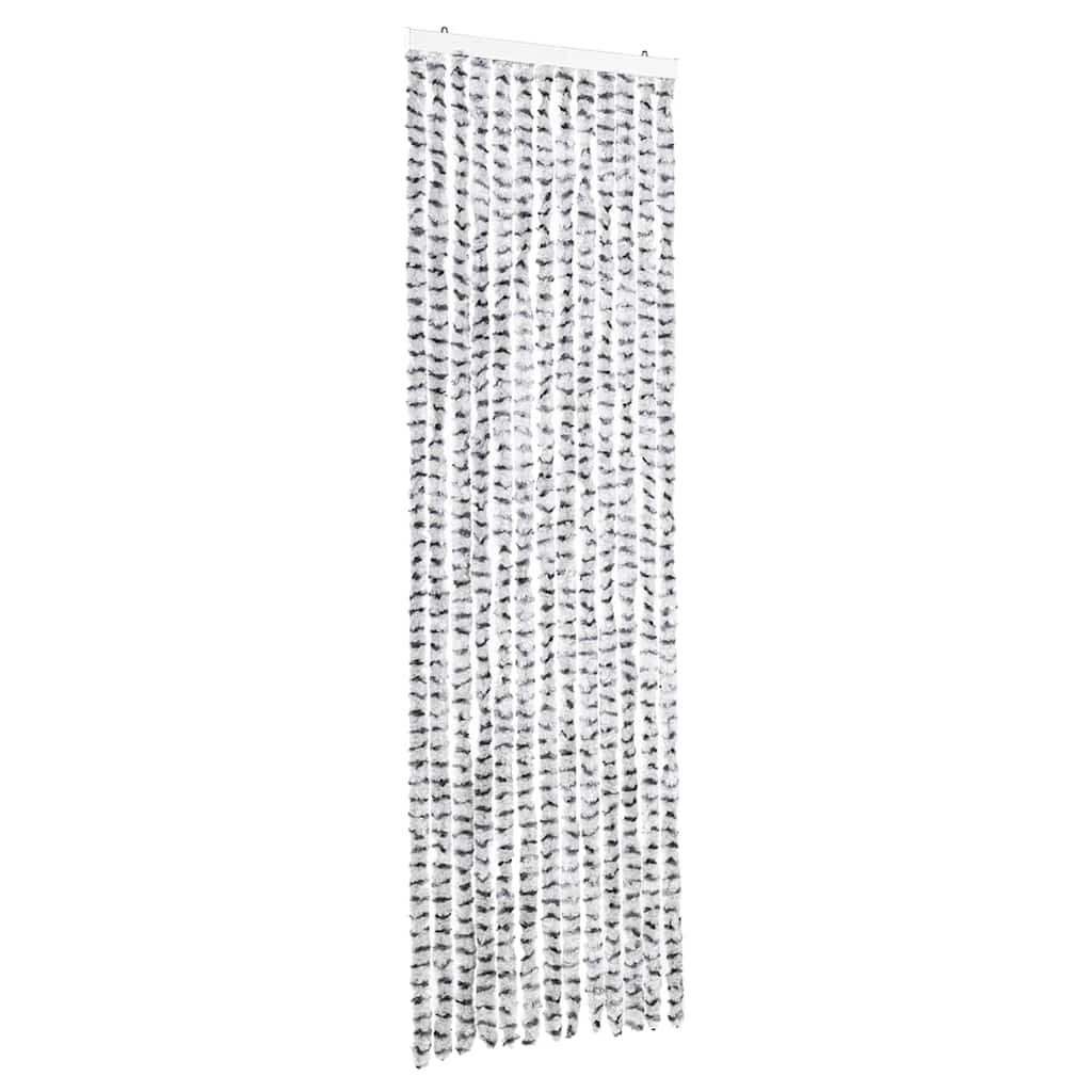 Cortina anti-insetos 56x185 cm chenille cinzento claro e escuro
