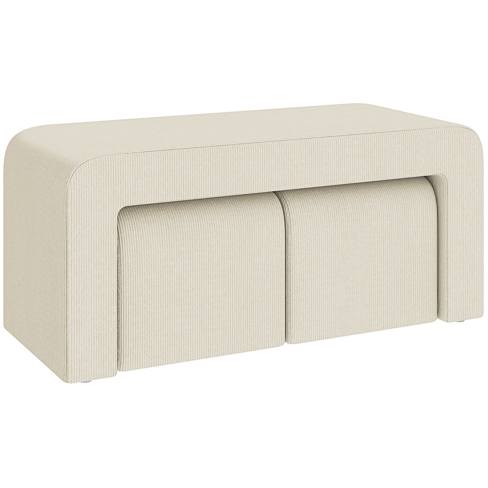 Banco 104x44x48 cm veludo color beige Homcom