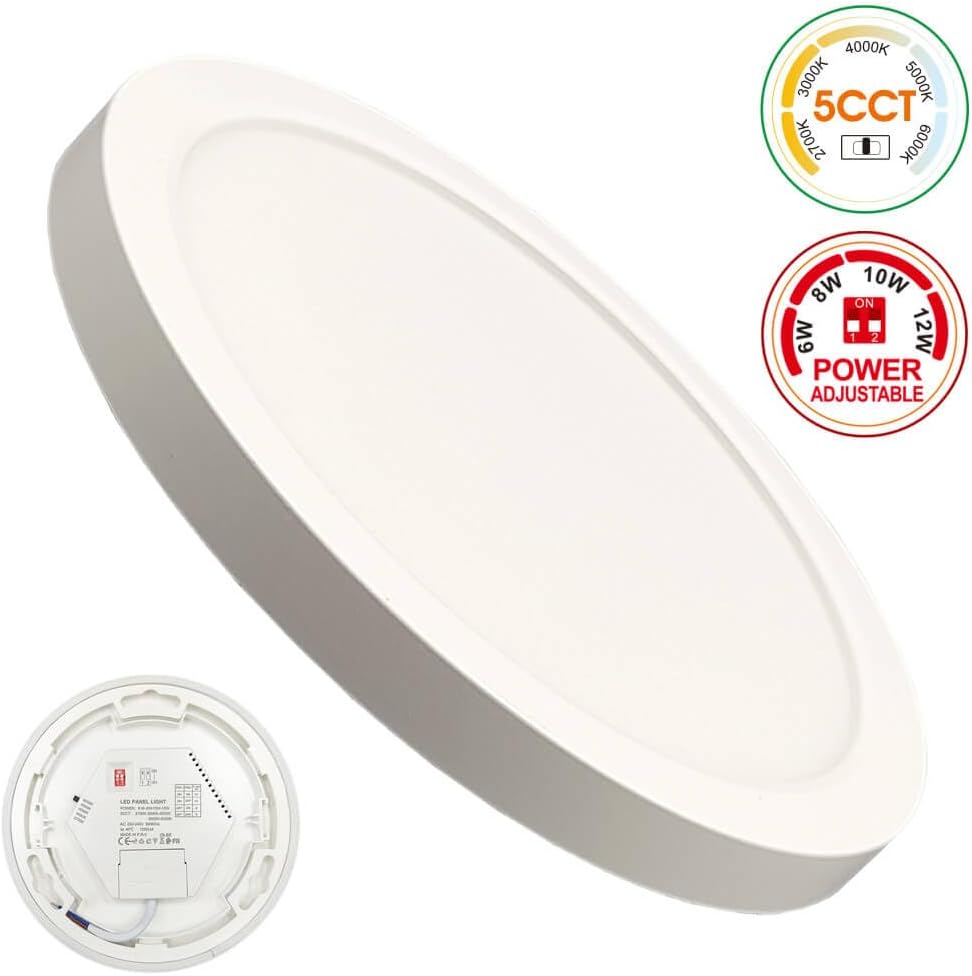 Plafond circular LED branca 175mm, 12w, 1440lm, cct 2700k a 6000k
