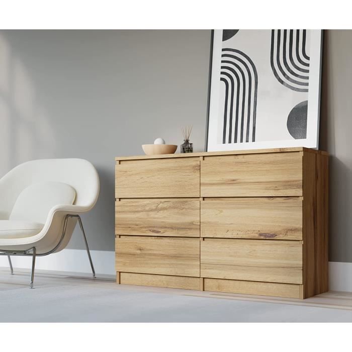 Cómoda demi - carvalho wot - 120 x 78 x 38 cm