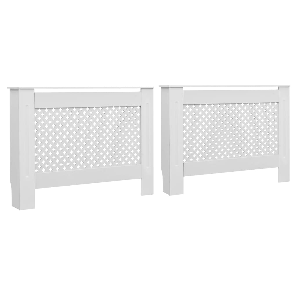 Coberturas de radiador 2 pcs 112x19x81,5 cm mdf branco