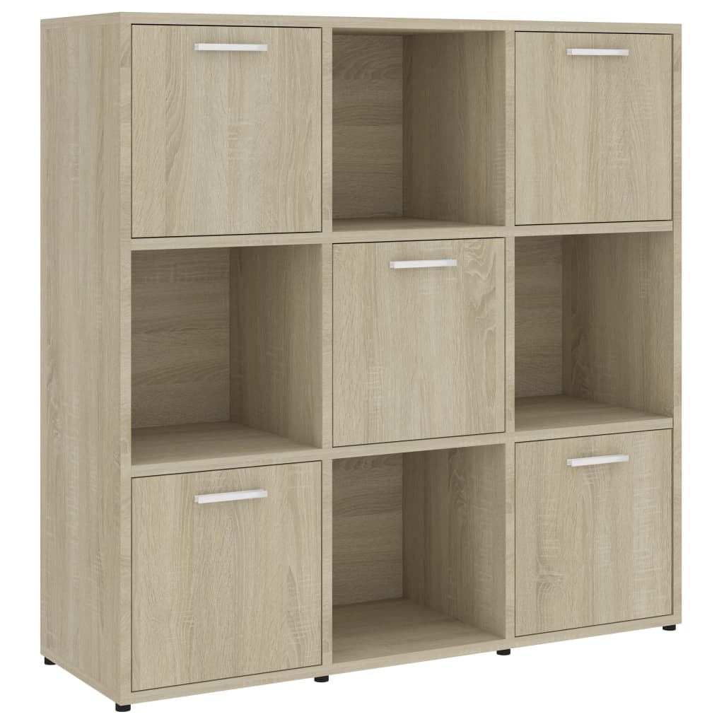 vidaXL estantería madera contrachapada color roble sonoma 90x30x90 cm