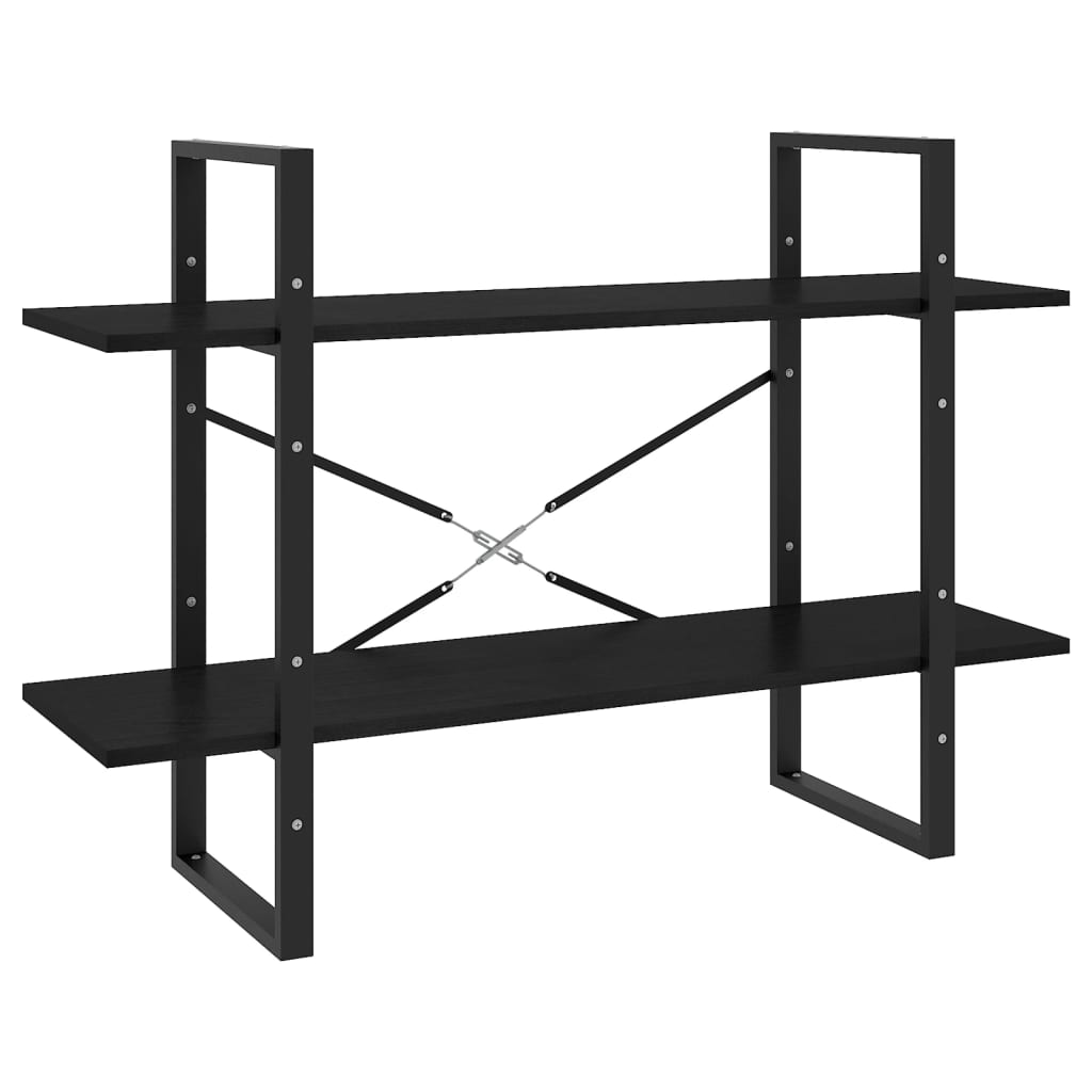 vidaXL estantería 2 niveles madera maciza de pino negra 100x30x70 cm