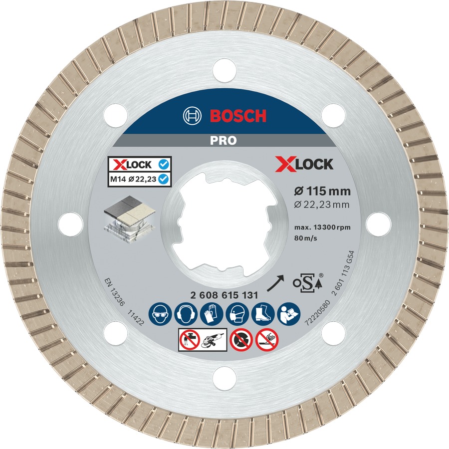 Disco diamantado X-Lock Ceramic 115 mm Bosch
