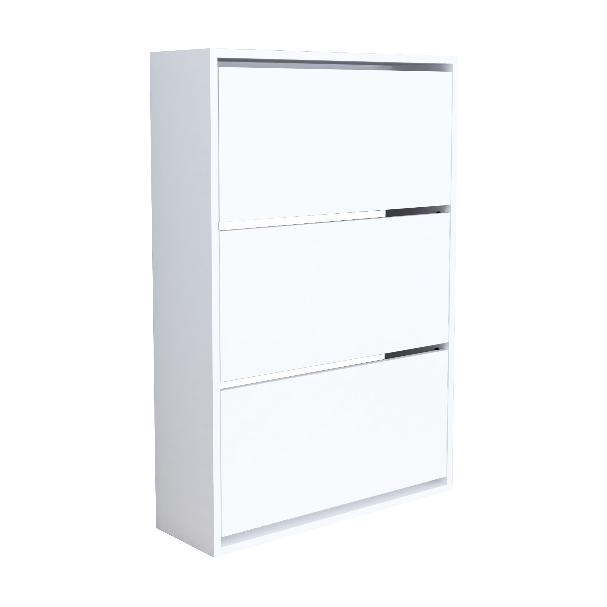 Sapateira sokndal com 3 portas metálicas 104x50x15cm cinzento [en.casa]