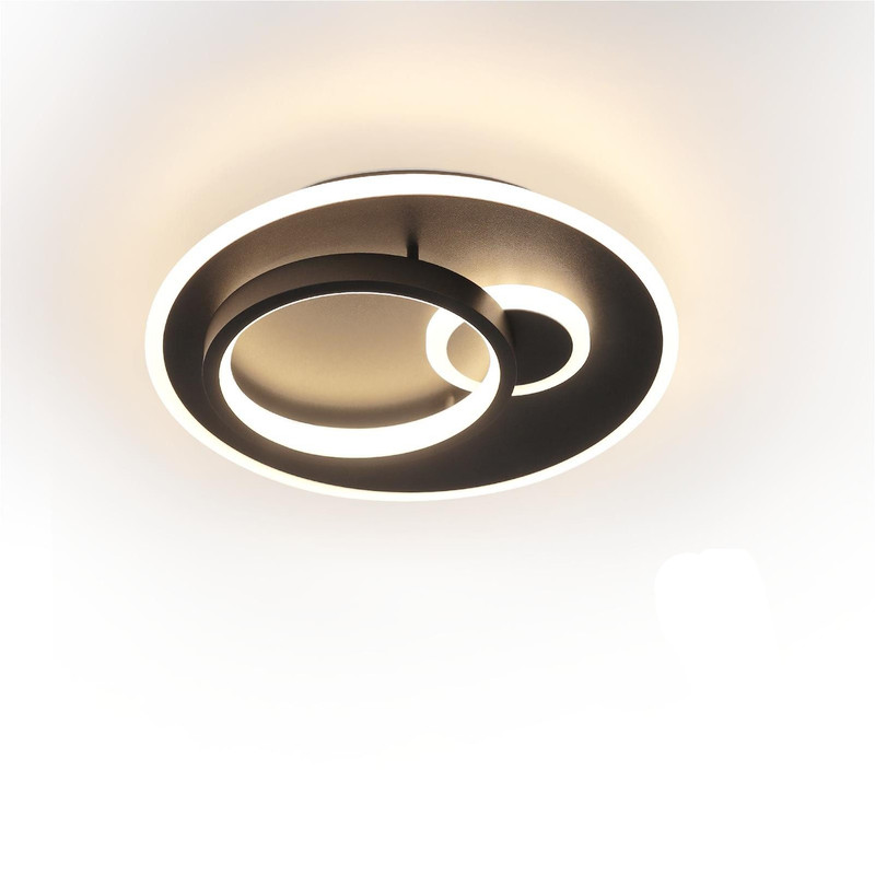 Nettlife LED lâmpada de teto para preta, lâmpada de 33 w regulável com