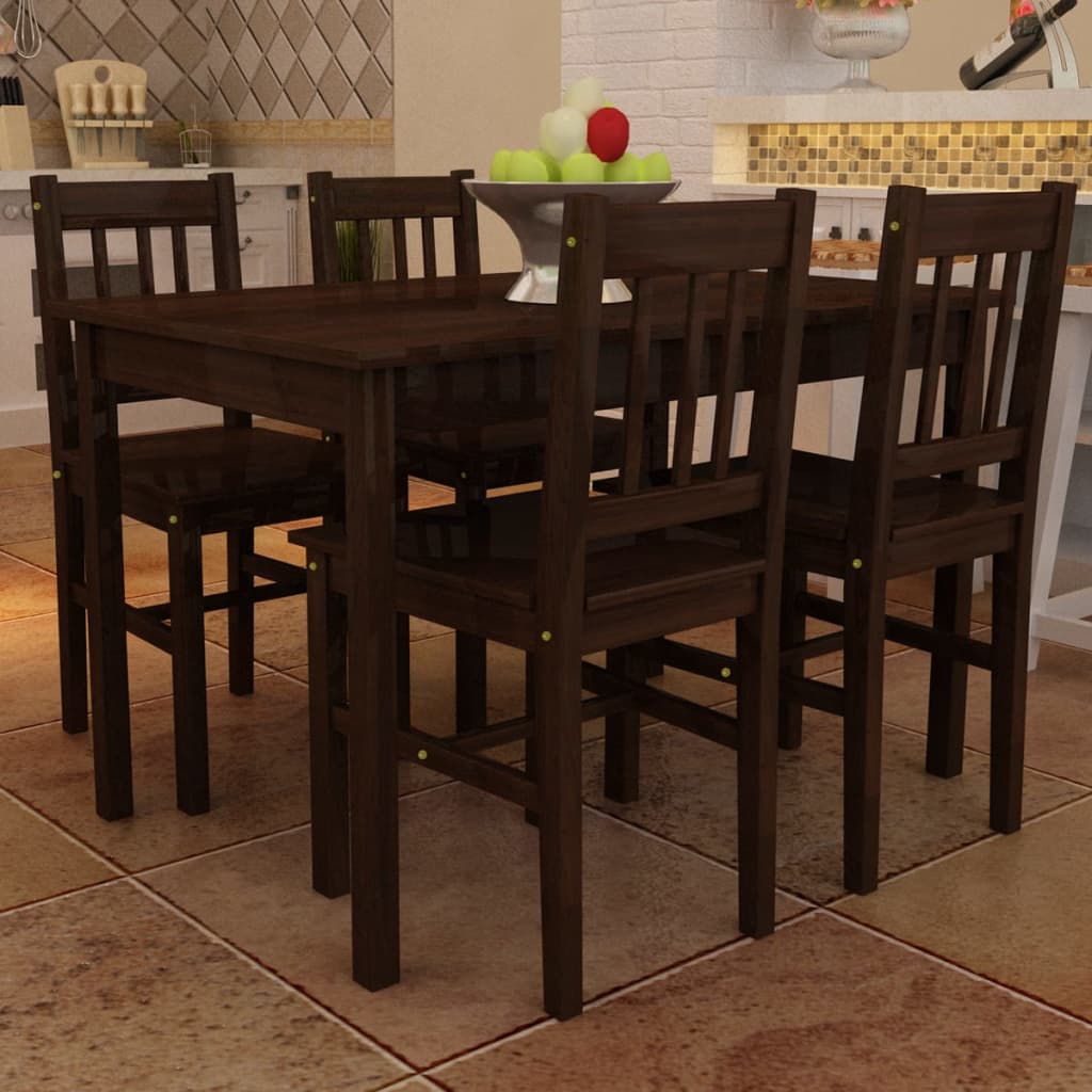 Conjunto mesa com 4 cadeiras / madeira - marrom wf572569