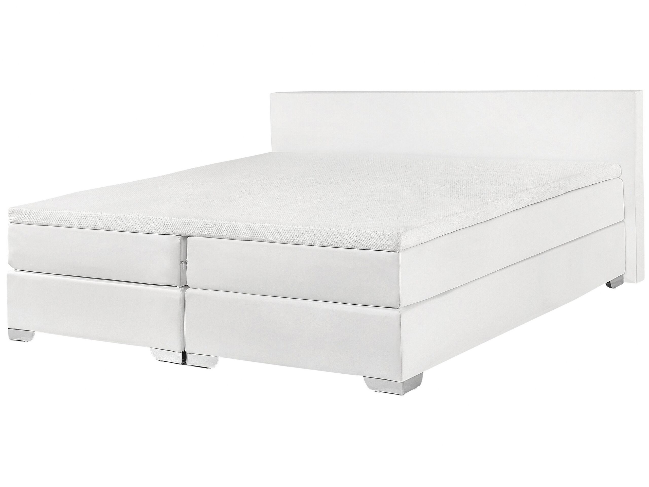 Cama continental pele sintética president 180 x 200 cm branco