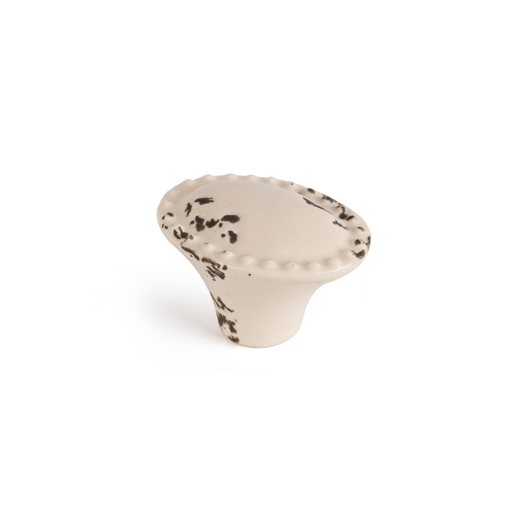 Puxador para móvel | estilo decorativo | em porcelana | acabamento creme |