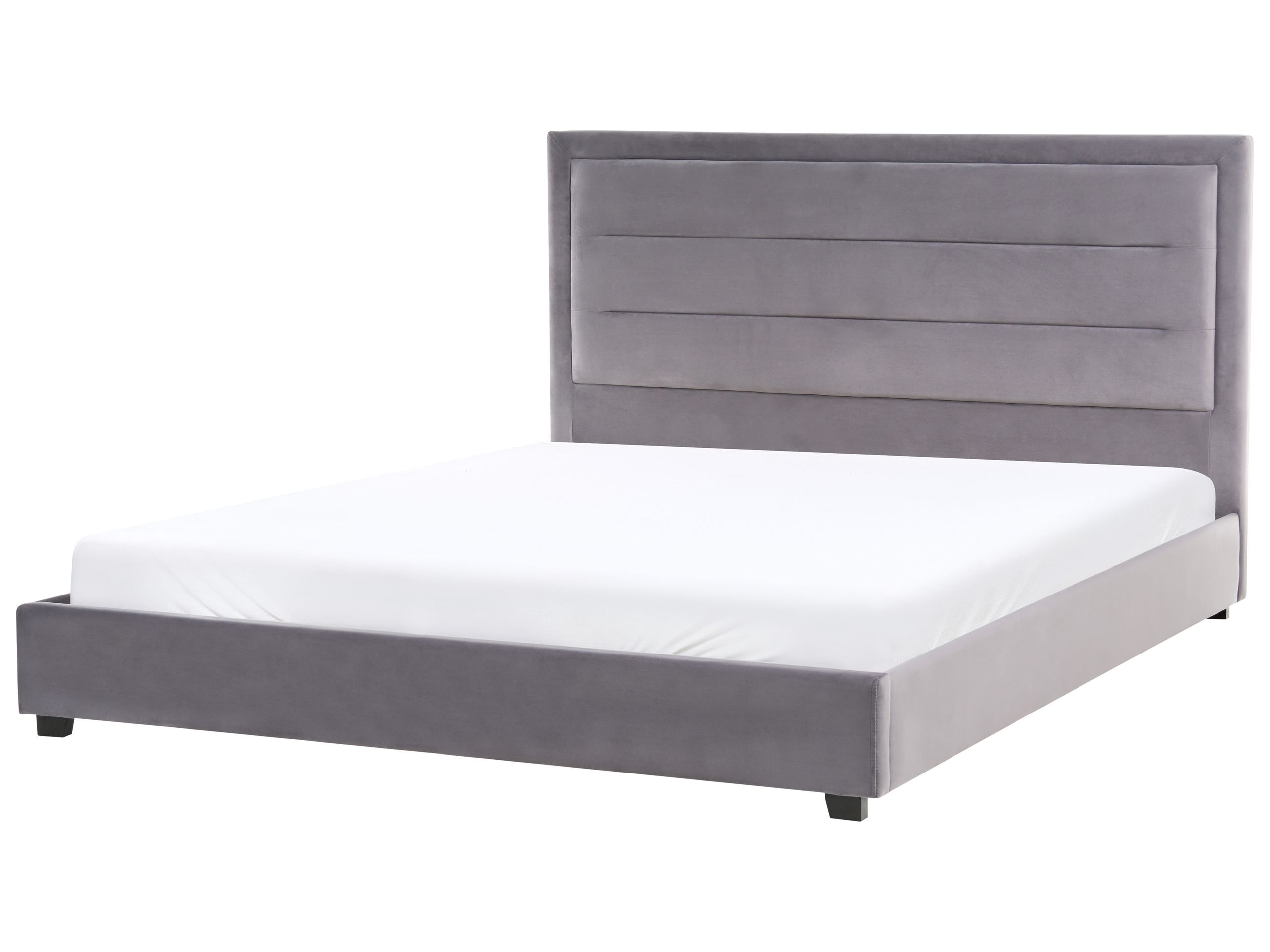 Cama veludo rouen 180 x 200 cm cinzento escuro