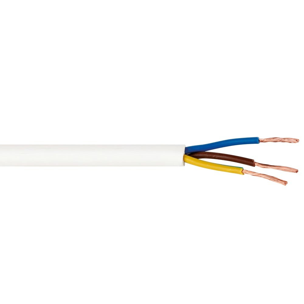 H05VV-F 3G2,5mm rolo de cabo branco 25m