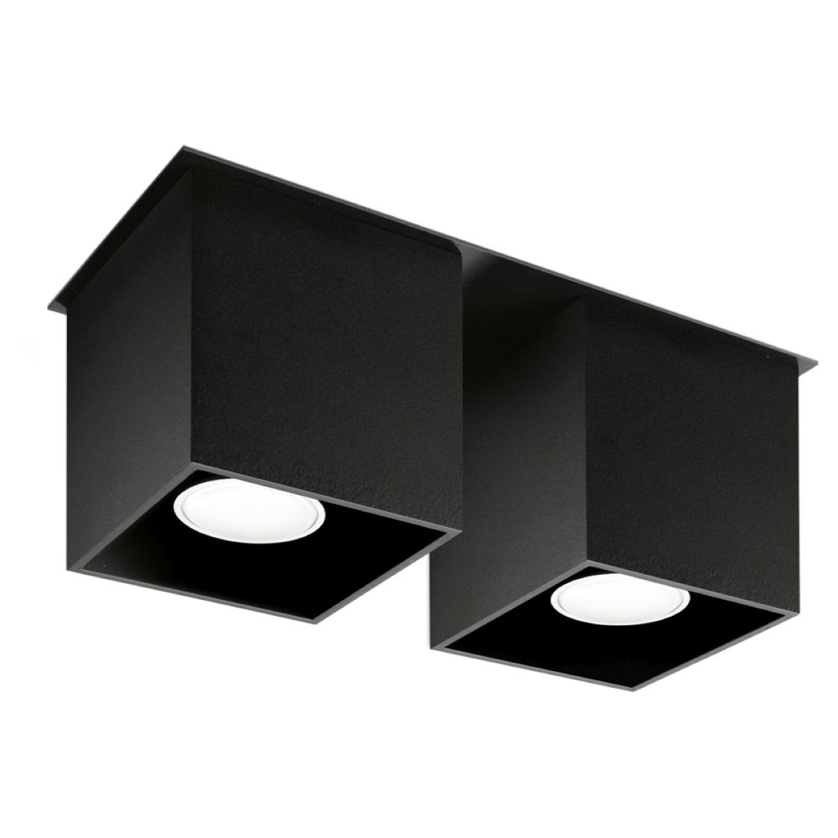 Lámpara de techo quad 2 negro aluminio 26x12x11cm
