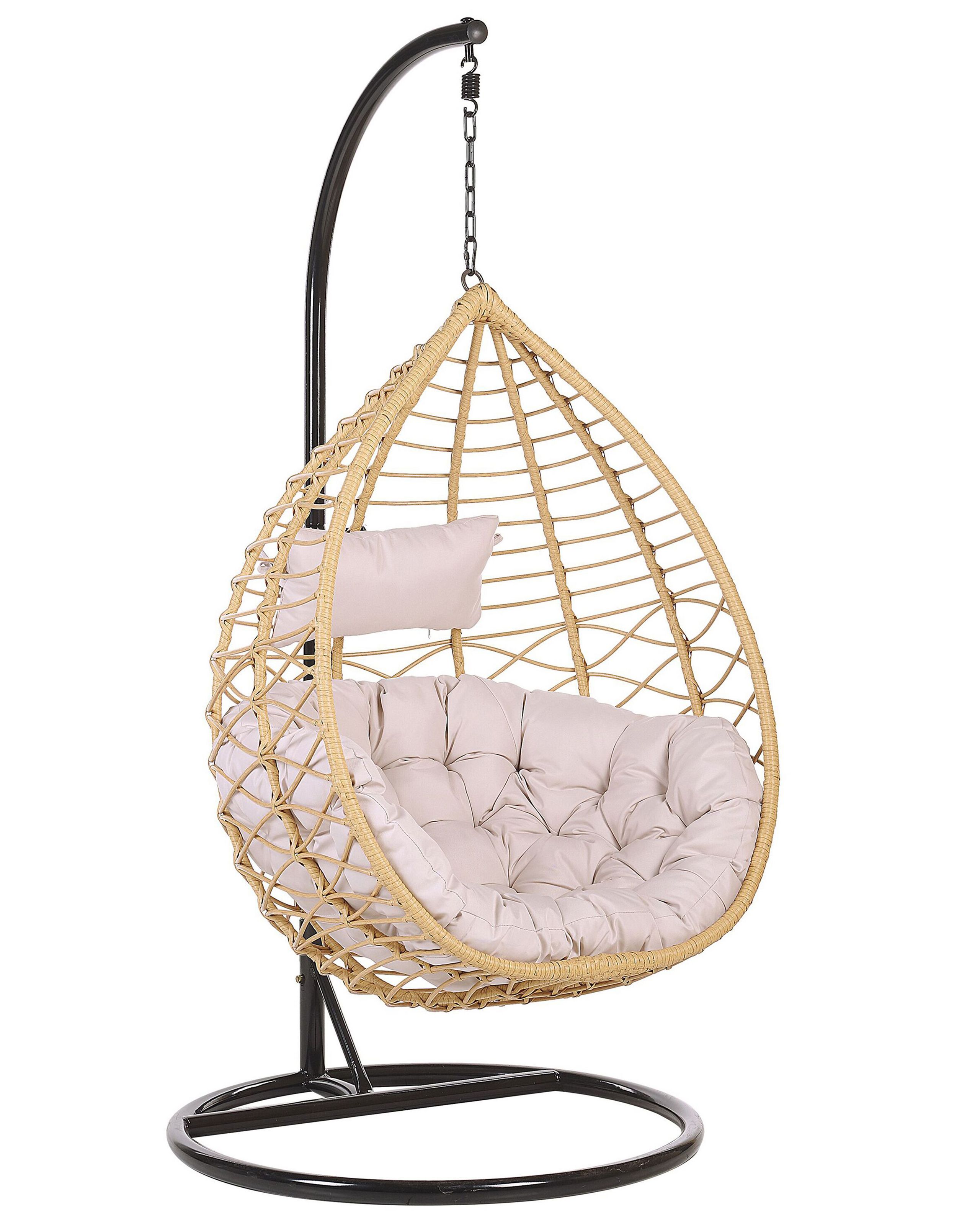 Cadeira suspensa com suporte arsita rattan sintético natural