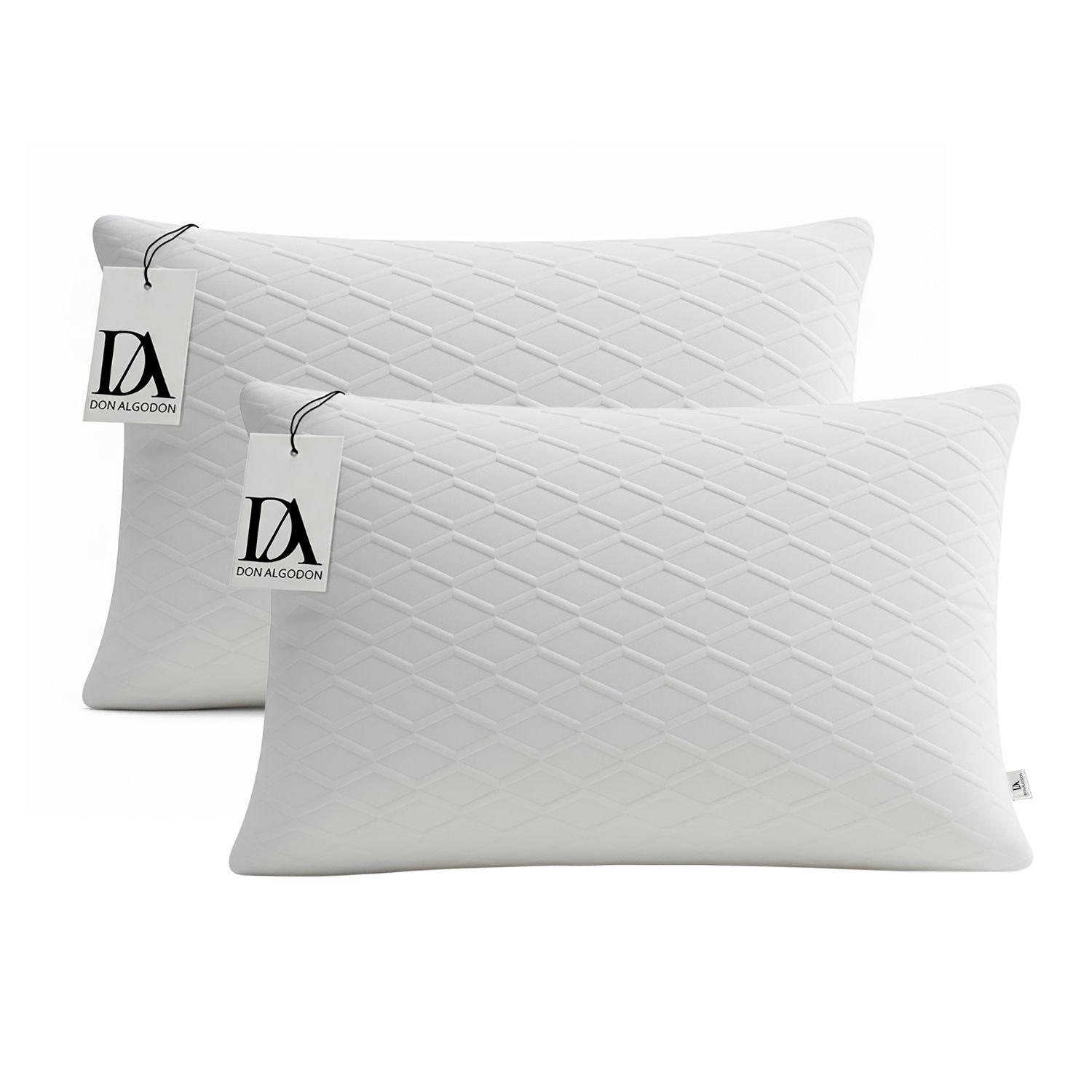 Pack 2 almohadas viscoelástica 100% copos tejido strech 75cm don aLGodón