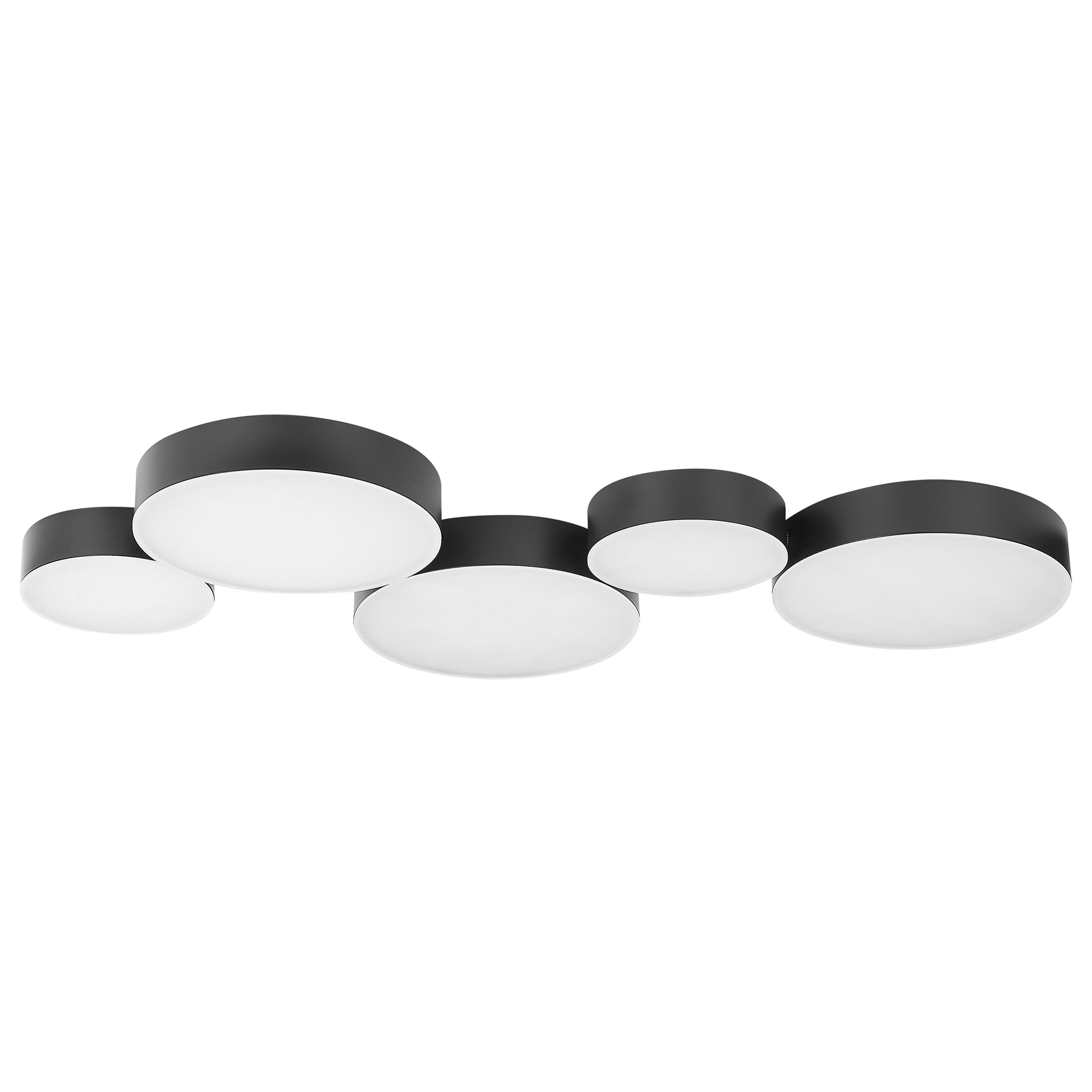 Candeeiro de teto LED luga metal preto