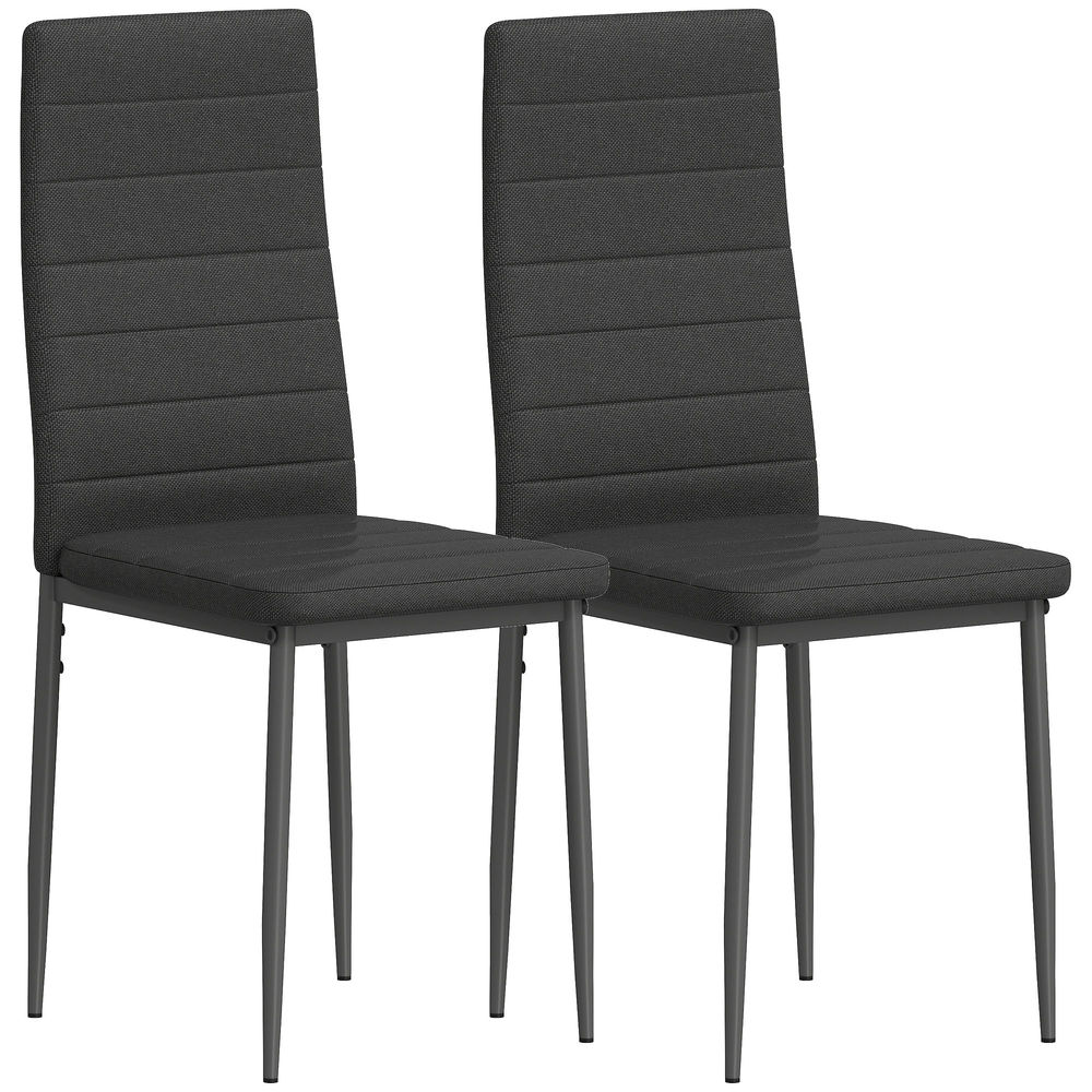 Conjunto de 6 cadeira 41x50x97 cm metal e poliéster Homcom, casa - cadeiras