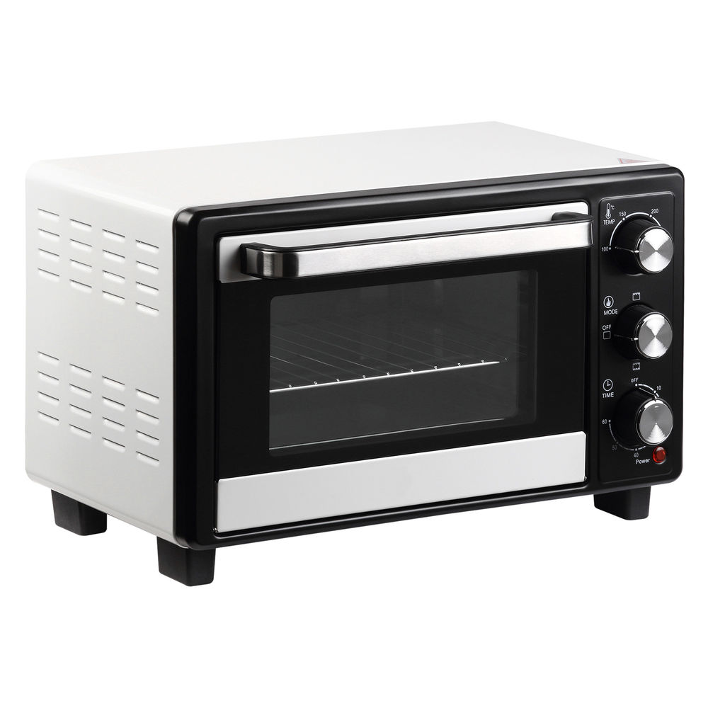 Mini forno metal, aço inoxidável e vidro temperado color blanco