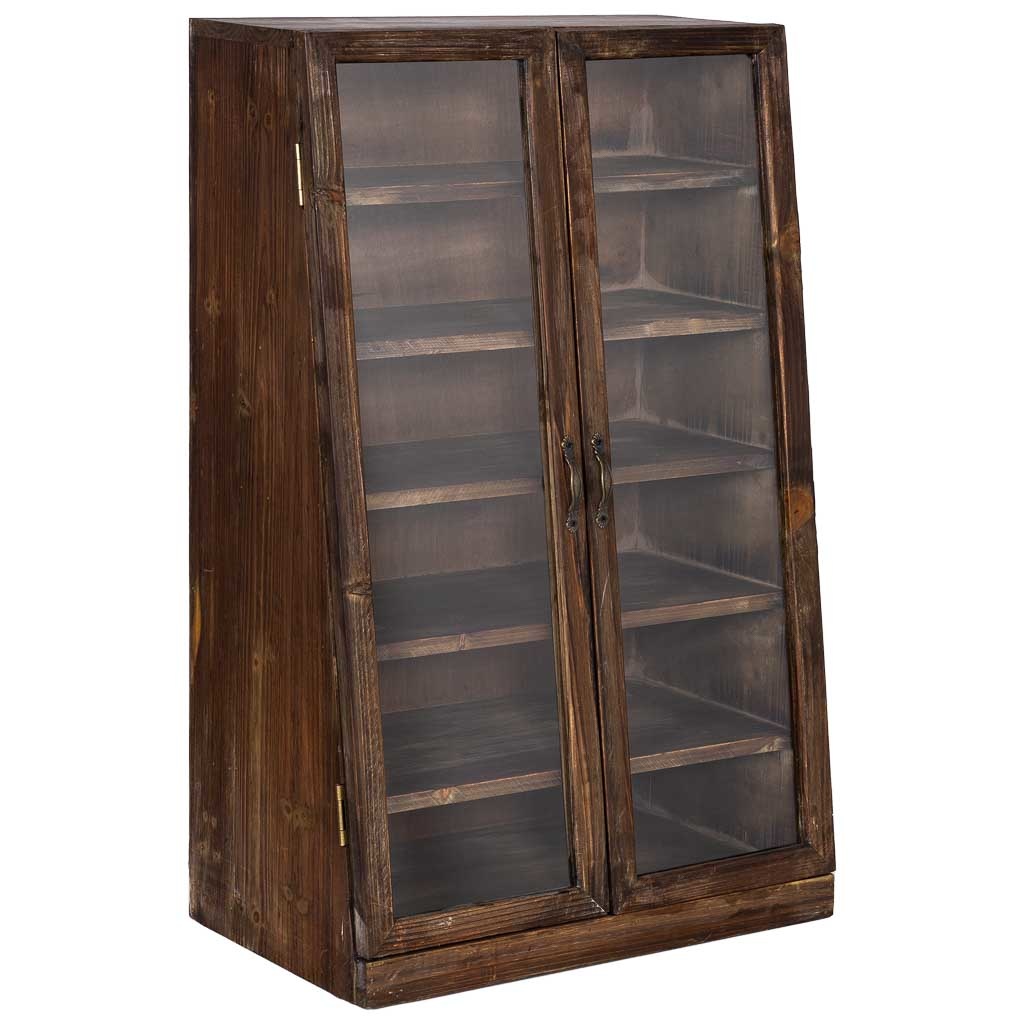 Vitrine em madeira com 2 portas e 5 prateleiras 50x29,5x80h cm