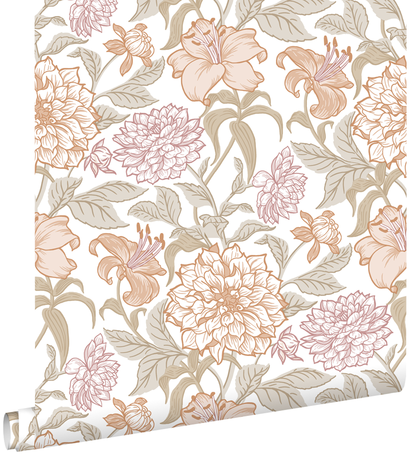Estahome papel de parede flores vintage 53 cm x 10.05 m 139612