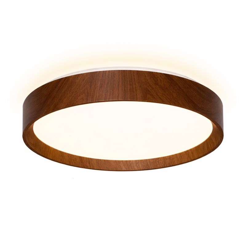 Plafon LED efeito madeira nogueira d40 cm 30w 3000 lm cct
