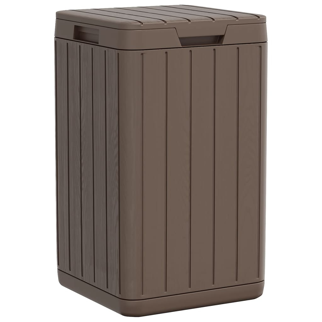 vidaXL lixeira para exterior pp castanho 38x38x65 cm
