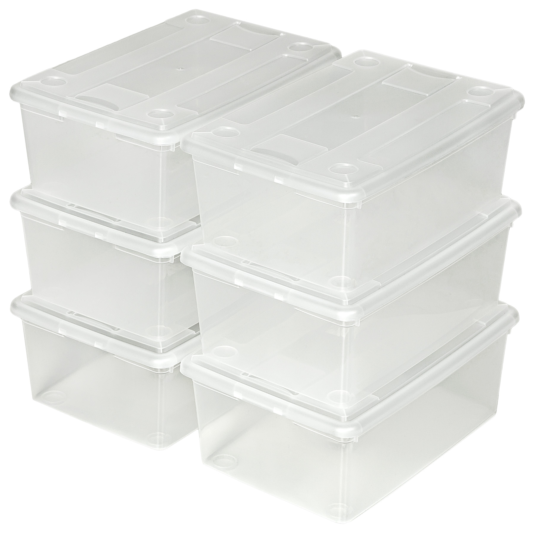 Set de 24 cajas transparentes de almacenaje empilháveis com tampa