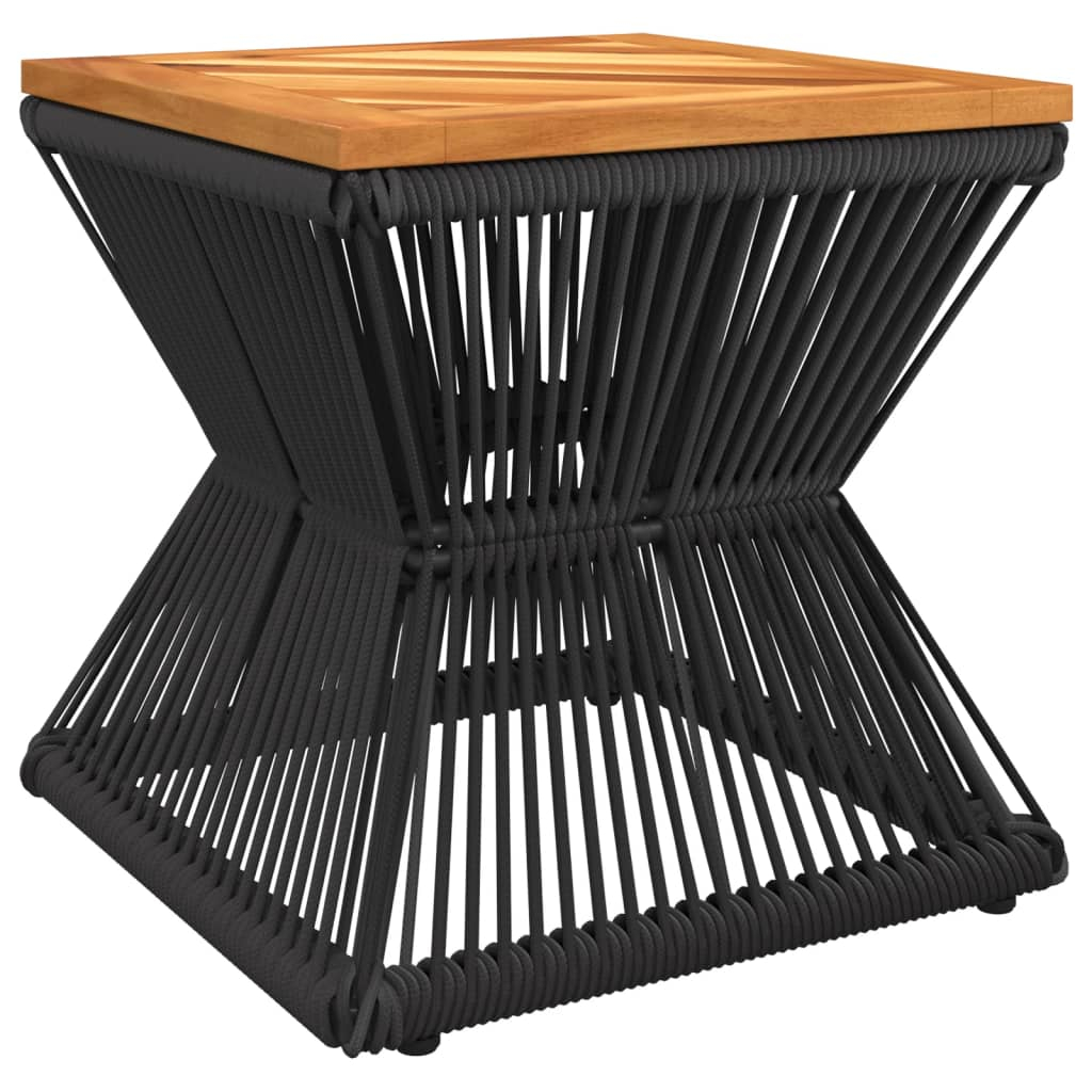Mesa de centro com base de arame 38x38x38 cm acácia maciça