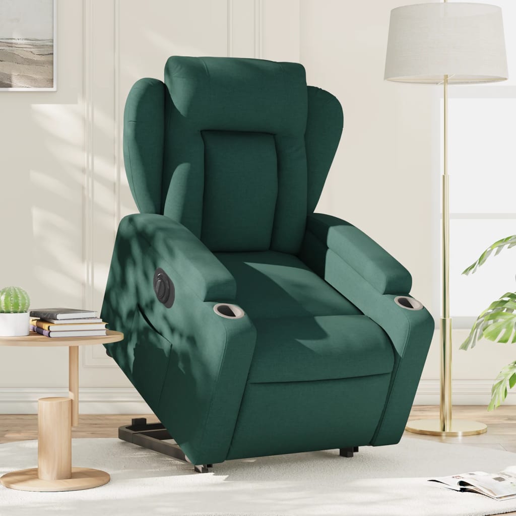 Poltrona elétrica reclinável/elevatória tecido verde-escuro ewg9854