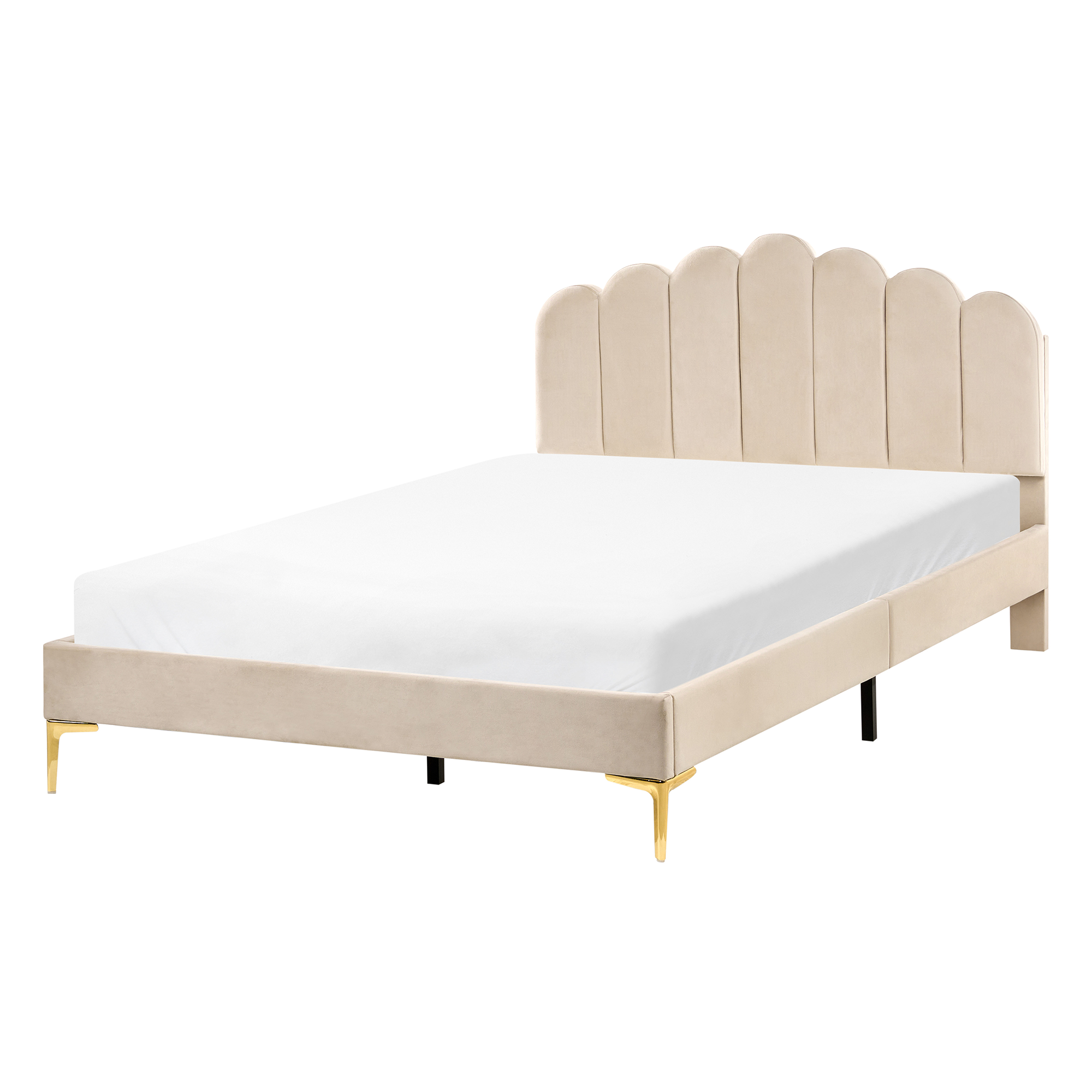 Cama veludo sauvian 140 x 200 cm creme