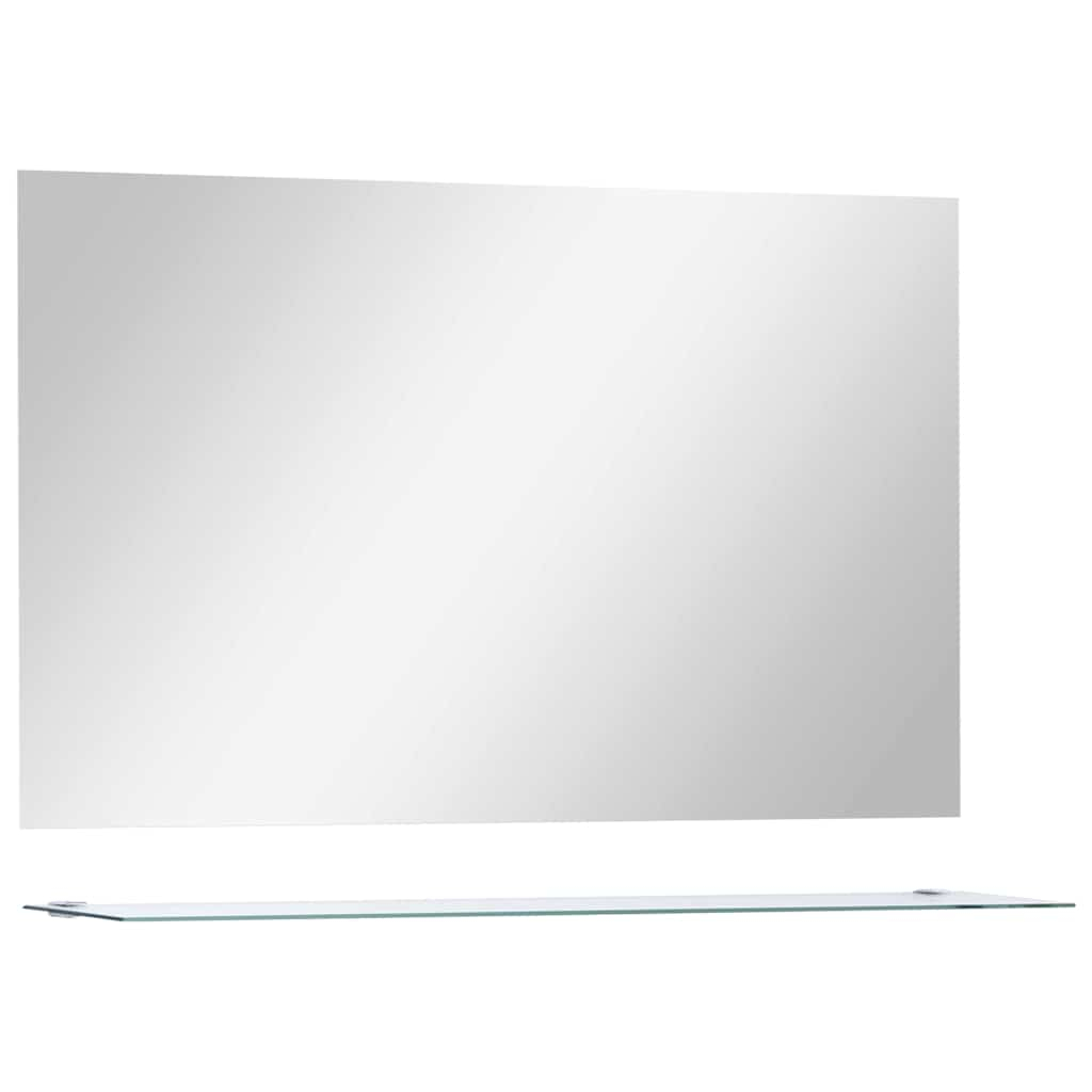 vidaXL espejo de pared con estante de vidrio templado 100x60 cm