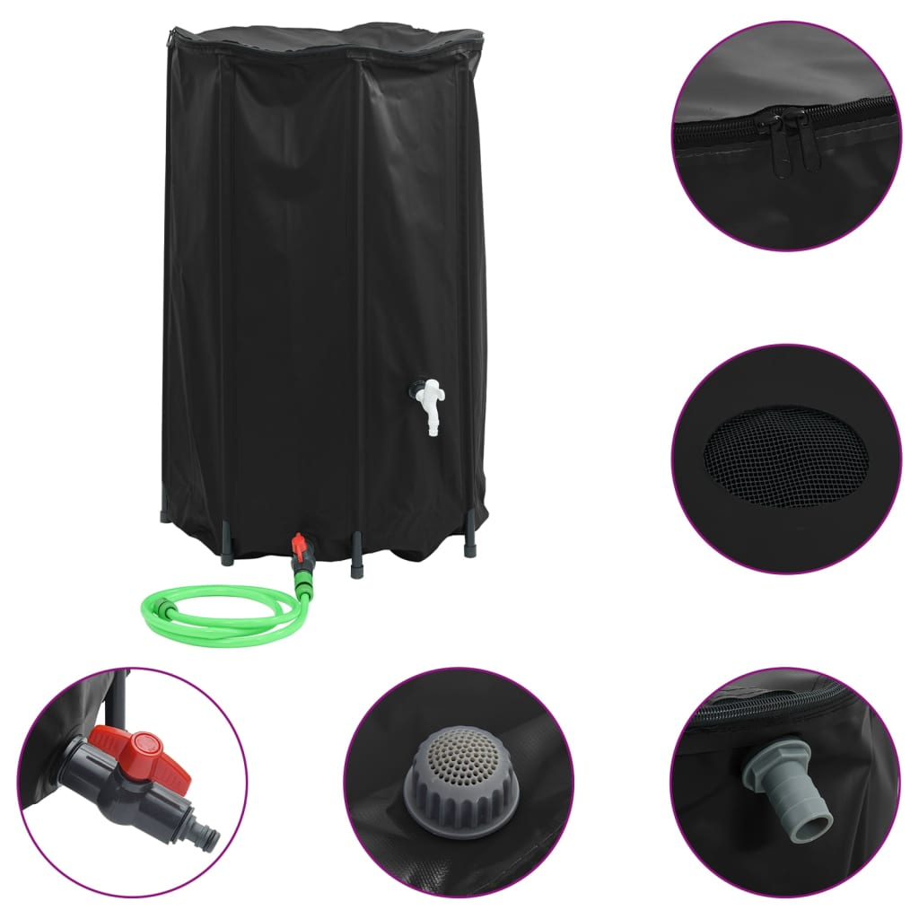 Depósito de água dobrável com torneira 500 l PVC