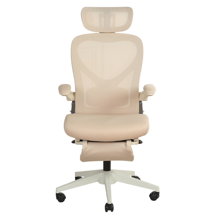 Cadeira de escritório ergonómica dobrável em espuma creme