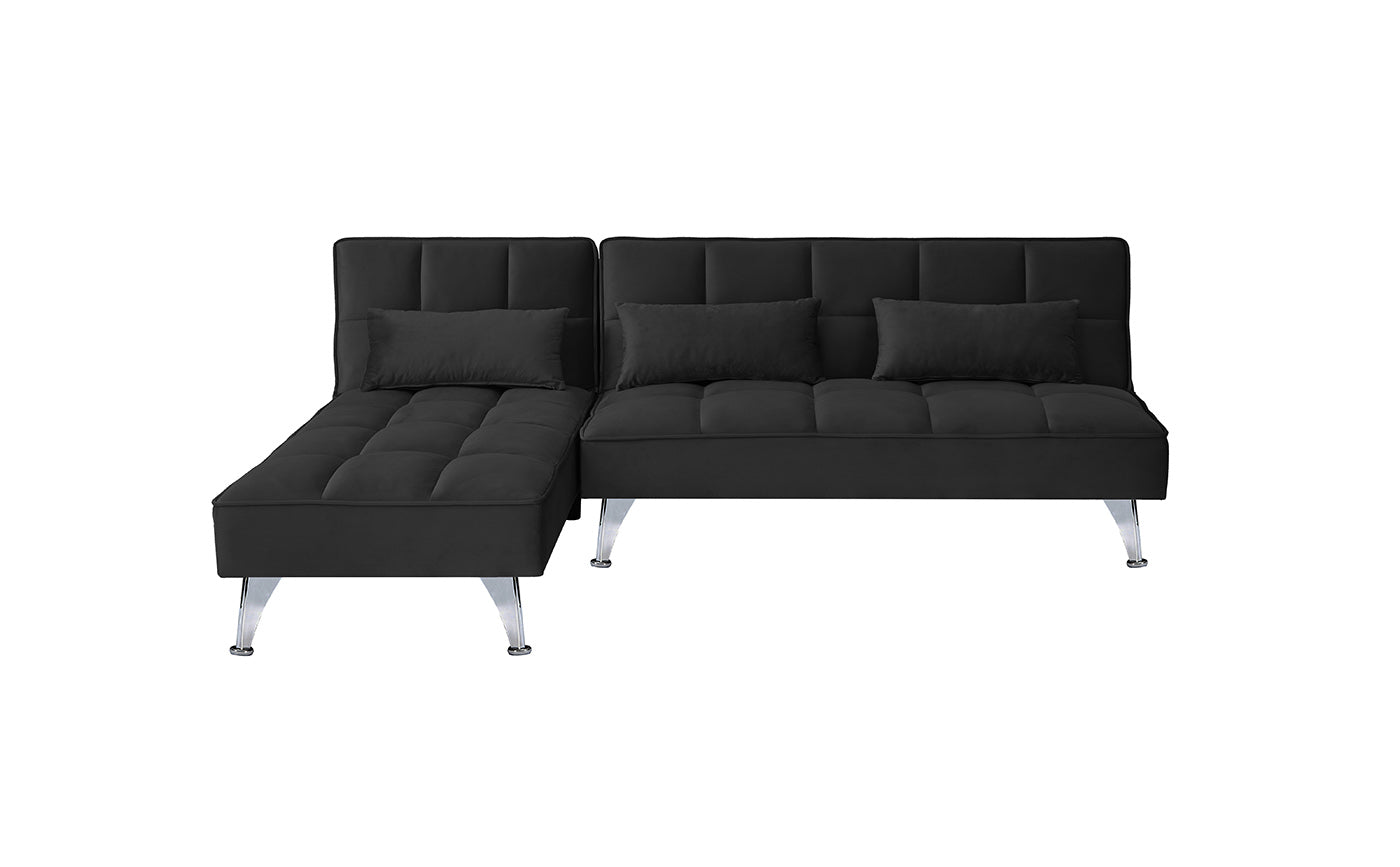 Sofá-cama chaise longue noelia xs 200cm preto