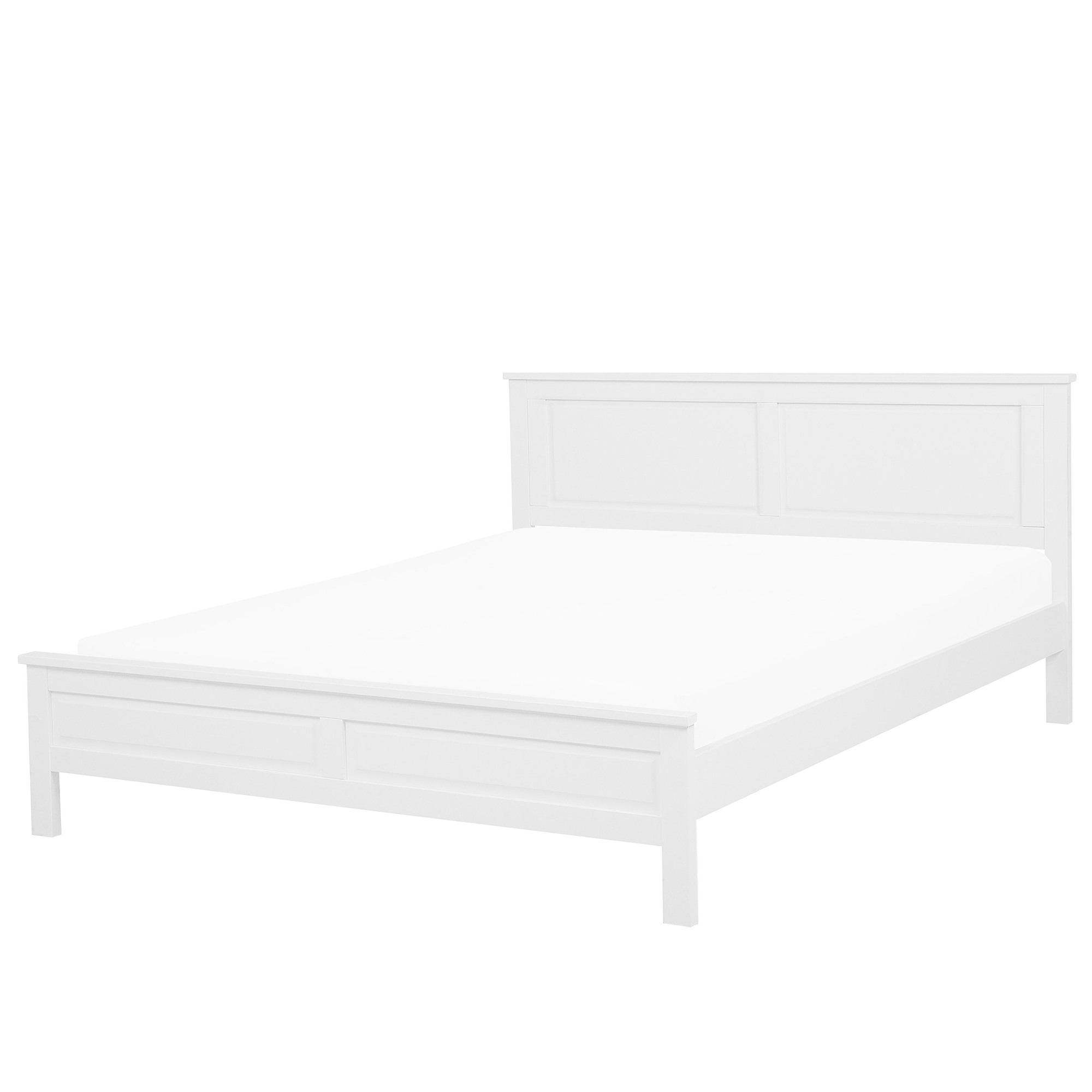 Cama madeira de pinho olivet 160 x 200 cm branco