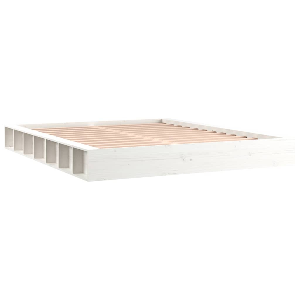 vidaXL estructura cama de madera maciza blanca super king 180x200 cm